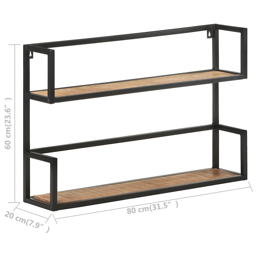 Wandrek 80x20x60 cm ruw mangohout – afbeelding 7