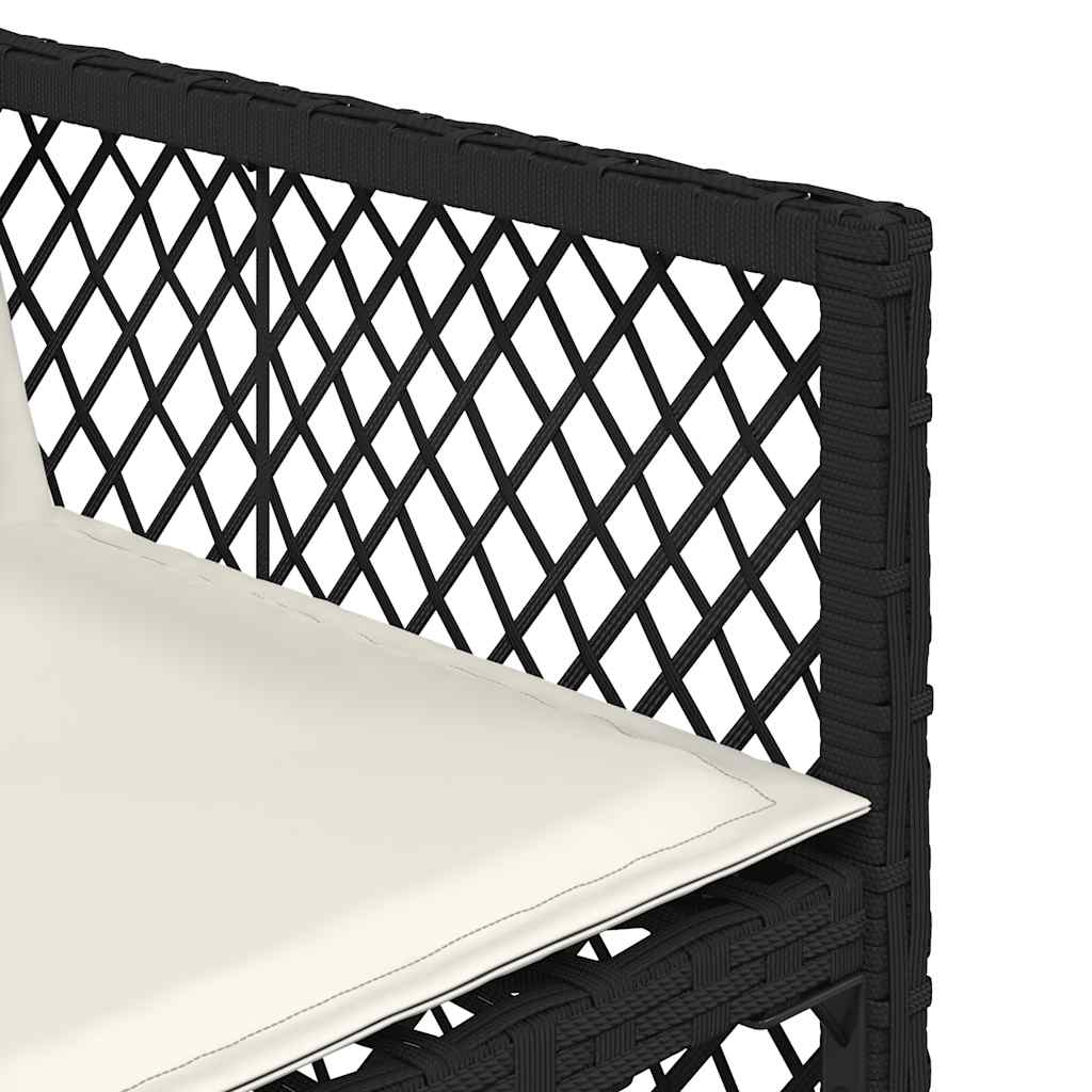 11-delige Tuinset met kussens poly rattan zwart – afbeelding 8