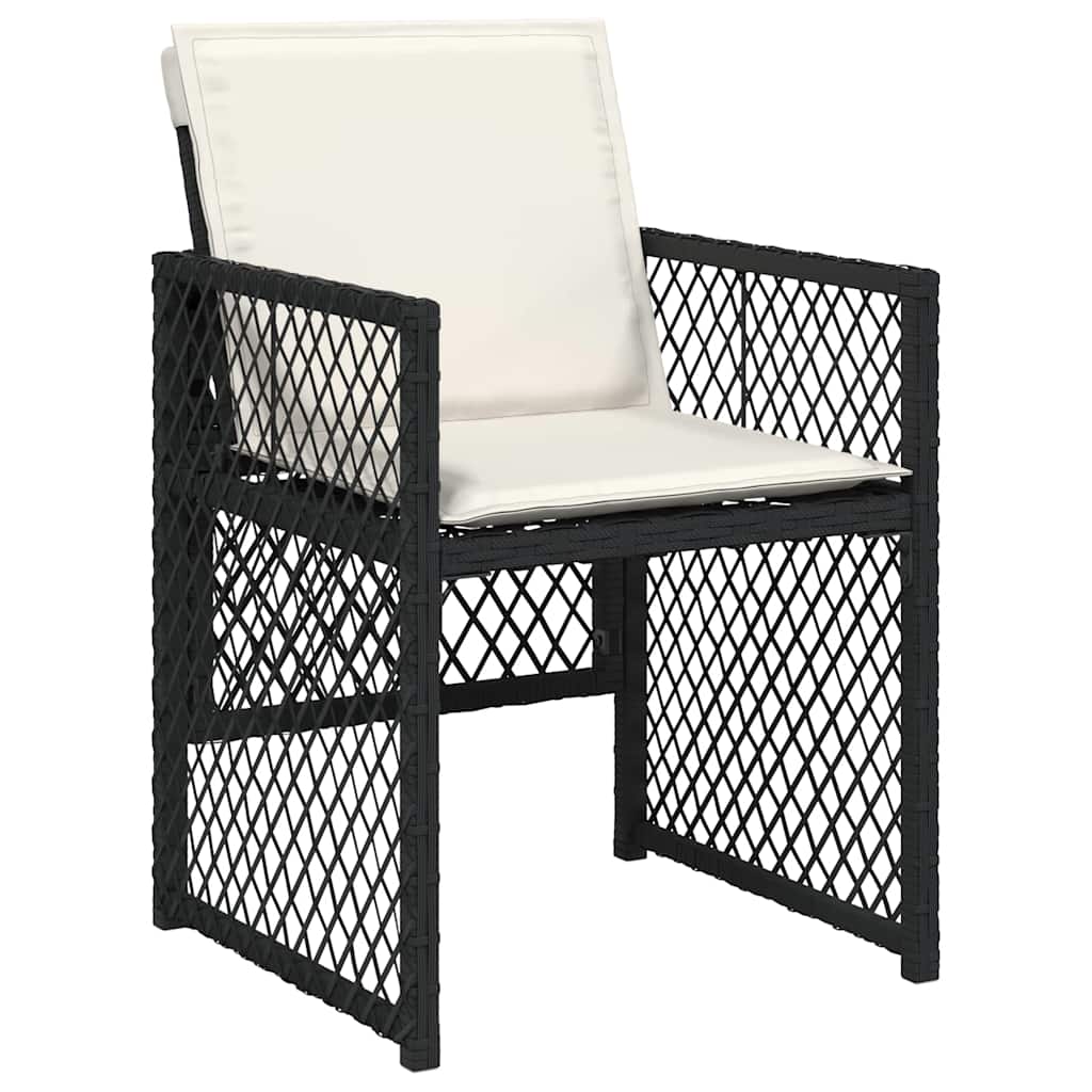 15-delige Tuinset met kussens poly rattan zwart – afbeelding 4