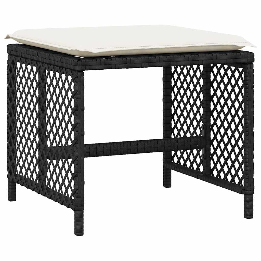 15-delige Tuinset met kussens poly rattan zwart – afbeelding 5