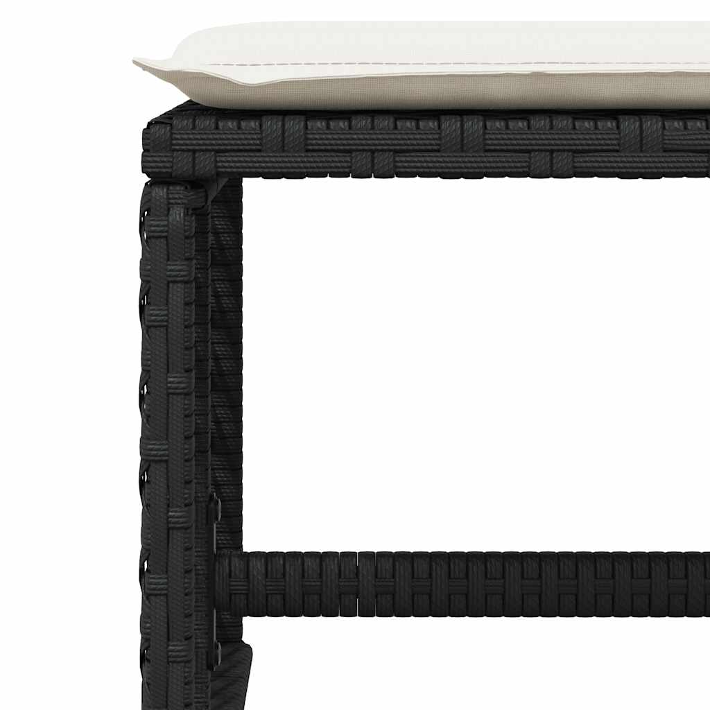 17-delige Tuinset met kussens poly rattan zwart – afbeelding 10