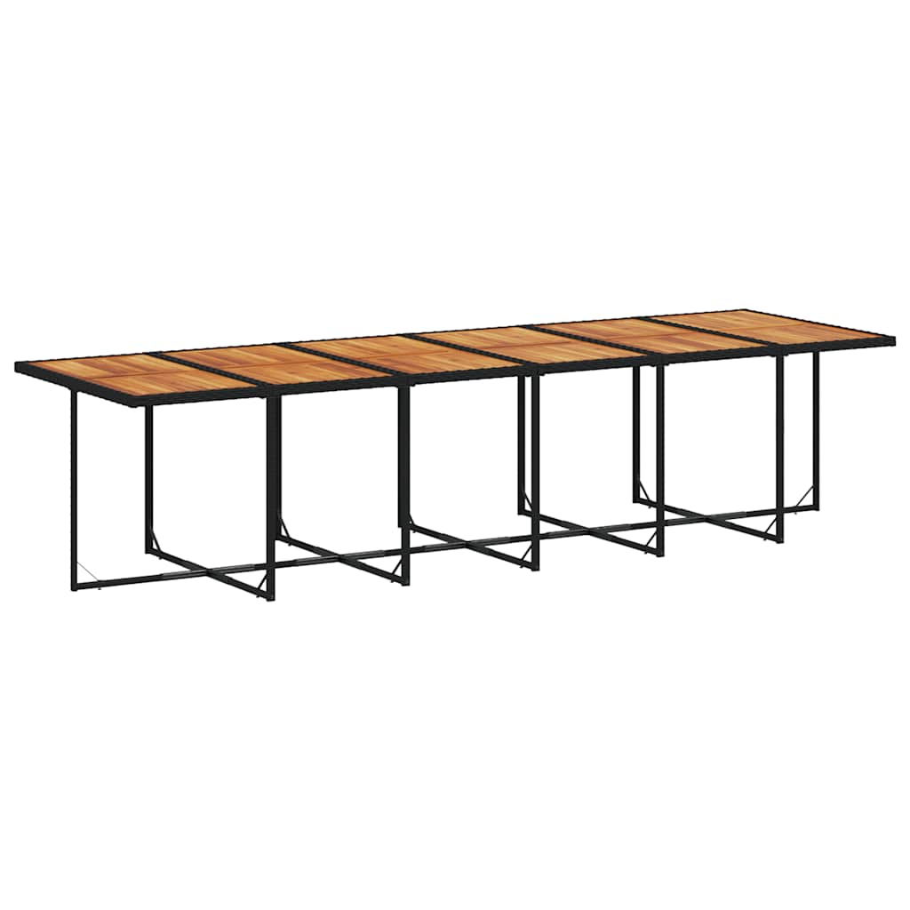 17-delige Tuinset met kussens poly rattan zwart – afbeelding 3