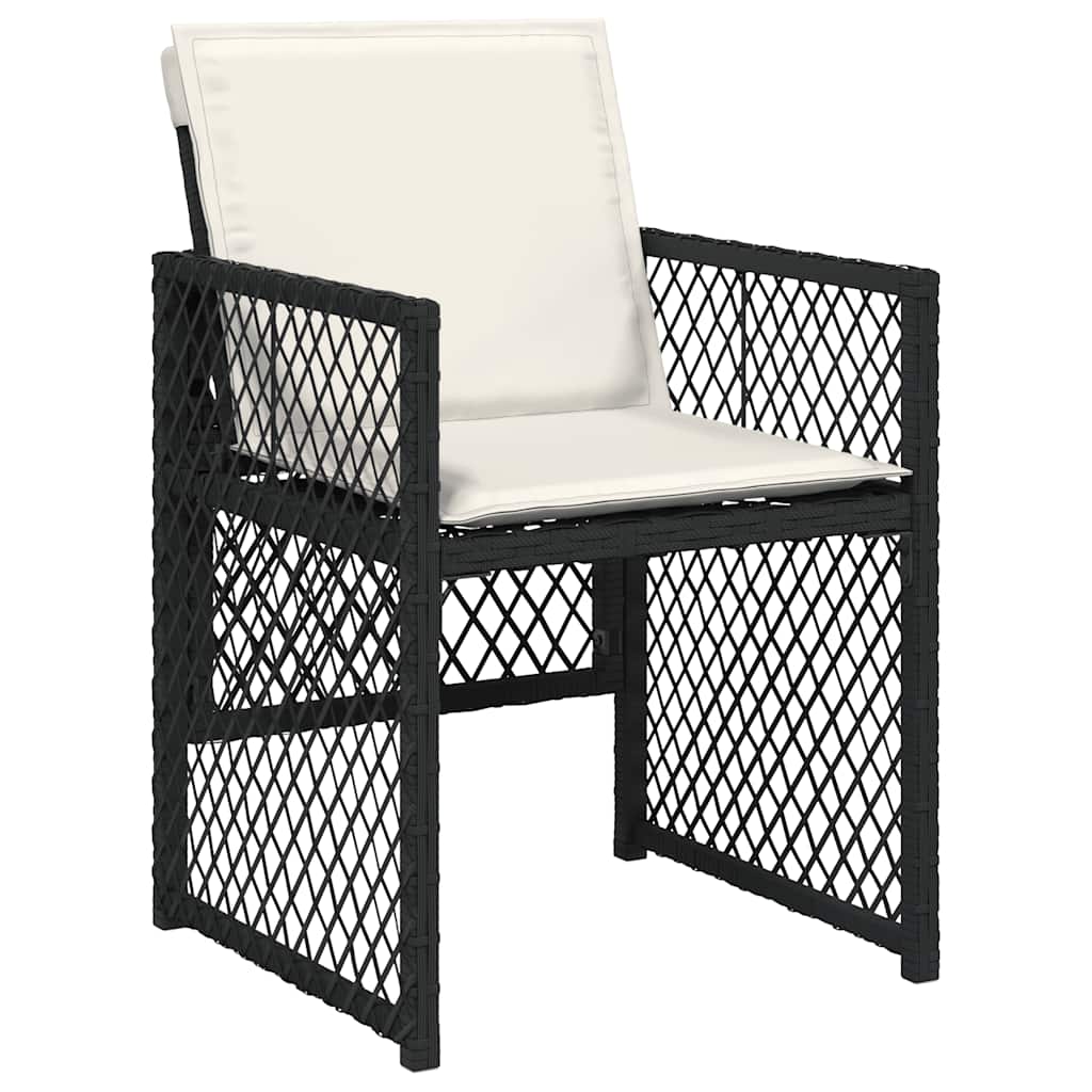 17-delige Tuinset met kussens poly rattan zwart – afbeelding 4