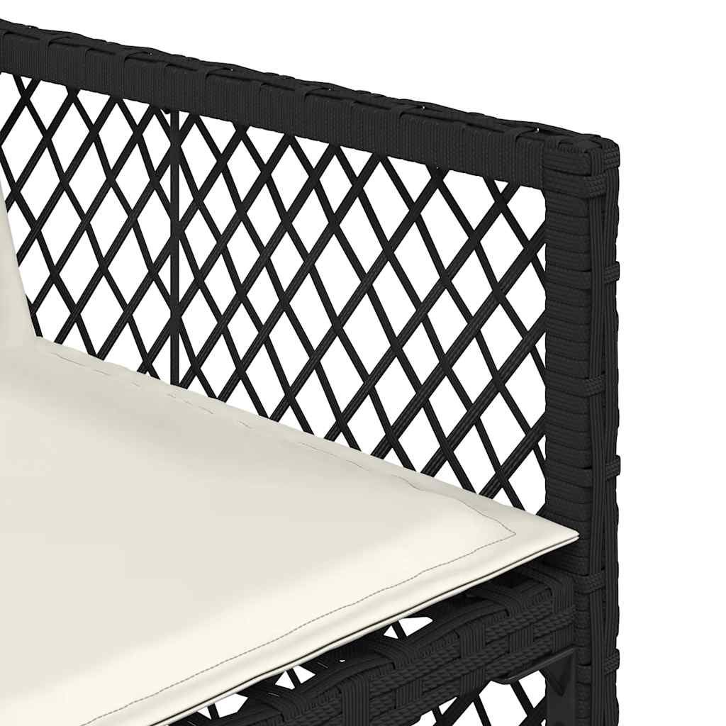 17-delige Tuinset met kussens poly rattan zwart – afbeelding 9