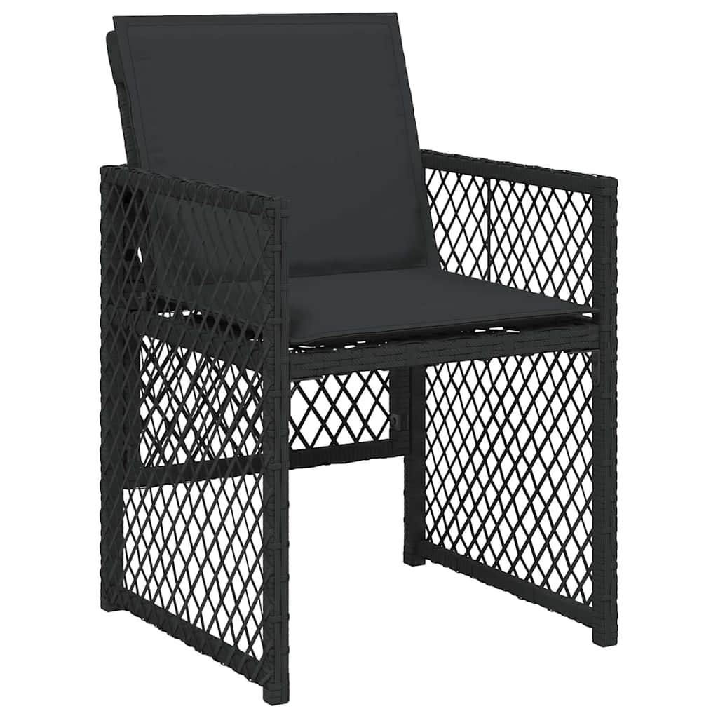 9-delige Tuinset poly rattan zwart – afbeelding 4