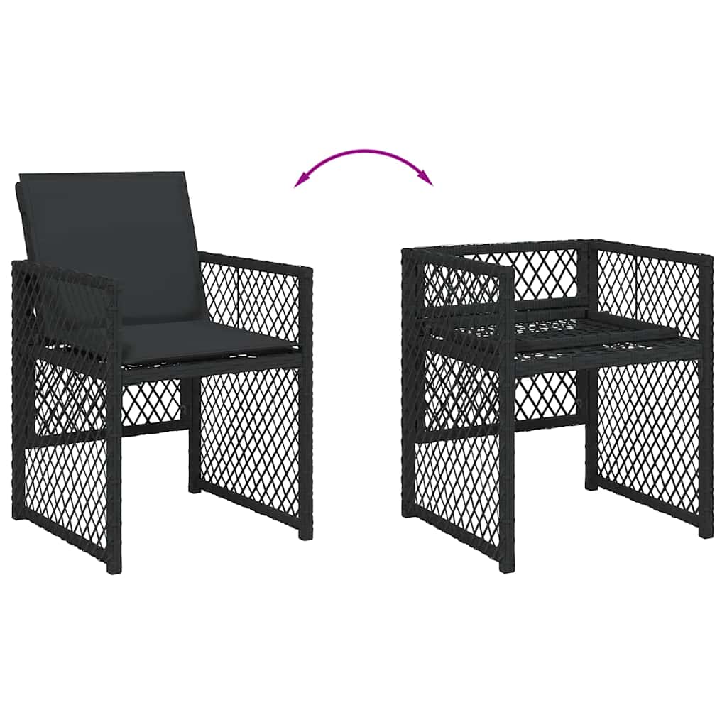 9-delige Tuinset poly rattan zwart – afbeelding 5