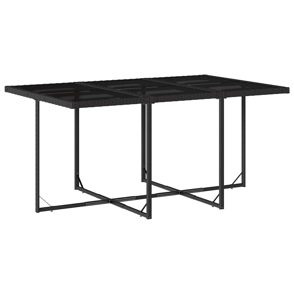 11-delige Tuinset met kussens poly rattan zwart – afbeelding 3