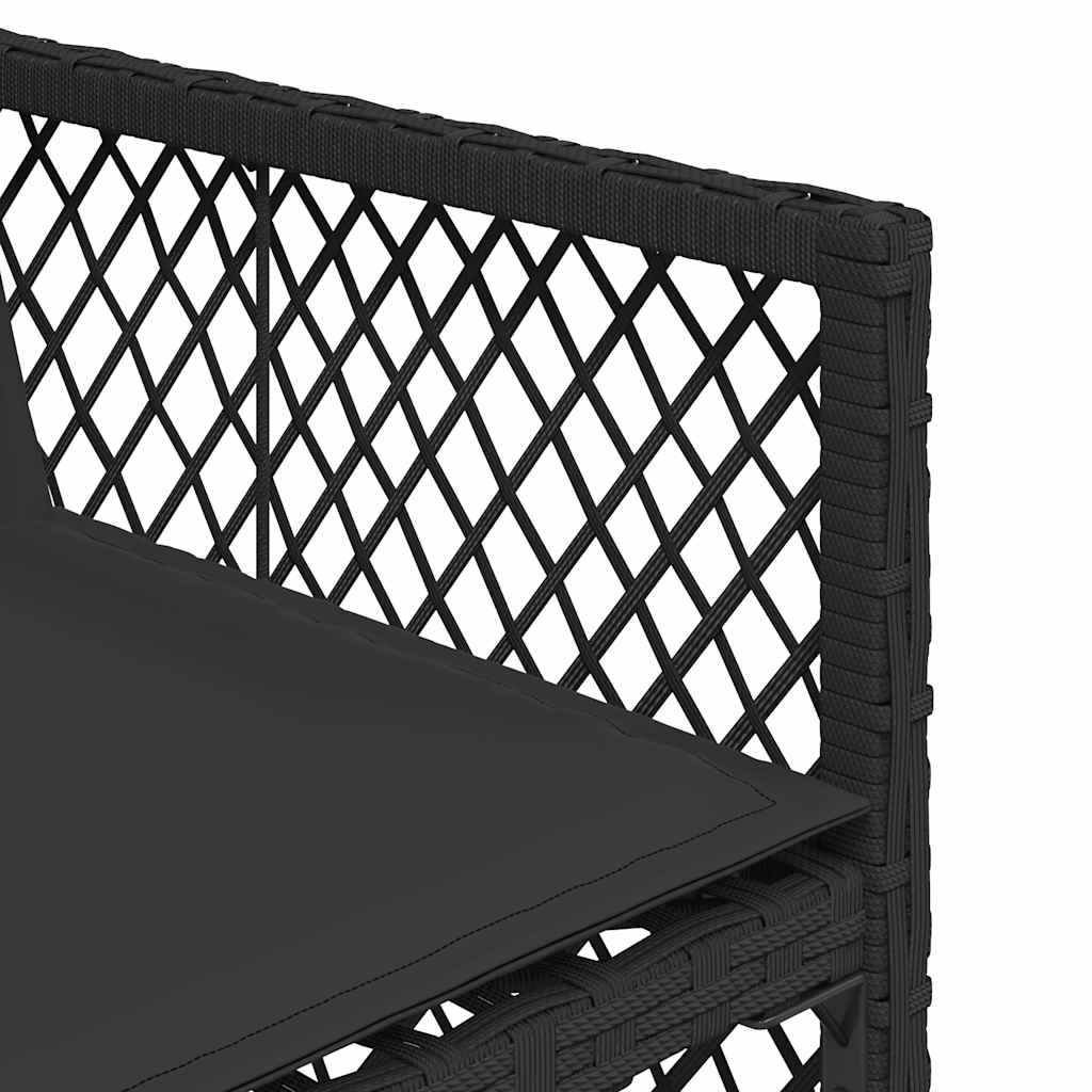 11-delige Tuinset met kussens poly rattan zwart – afbeelding 7