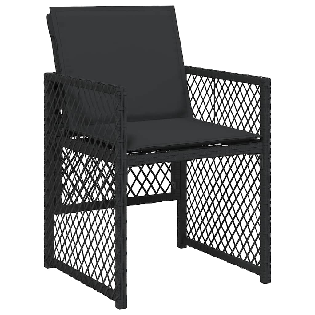 15-delige Tuinset met kussens poly rattan zwart – afbeelding 3