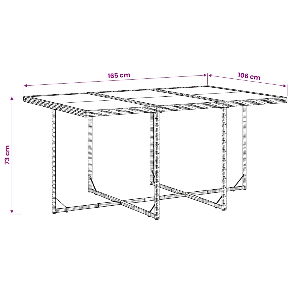 7-delige Tuinset met kussens poly rattan zwart – afbeelding 6