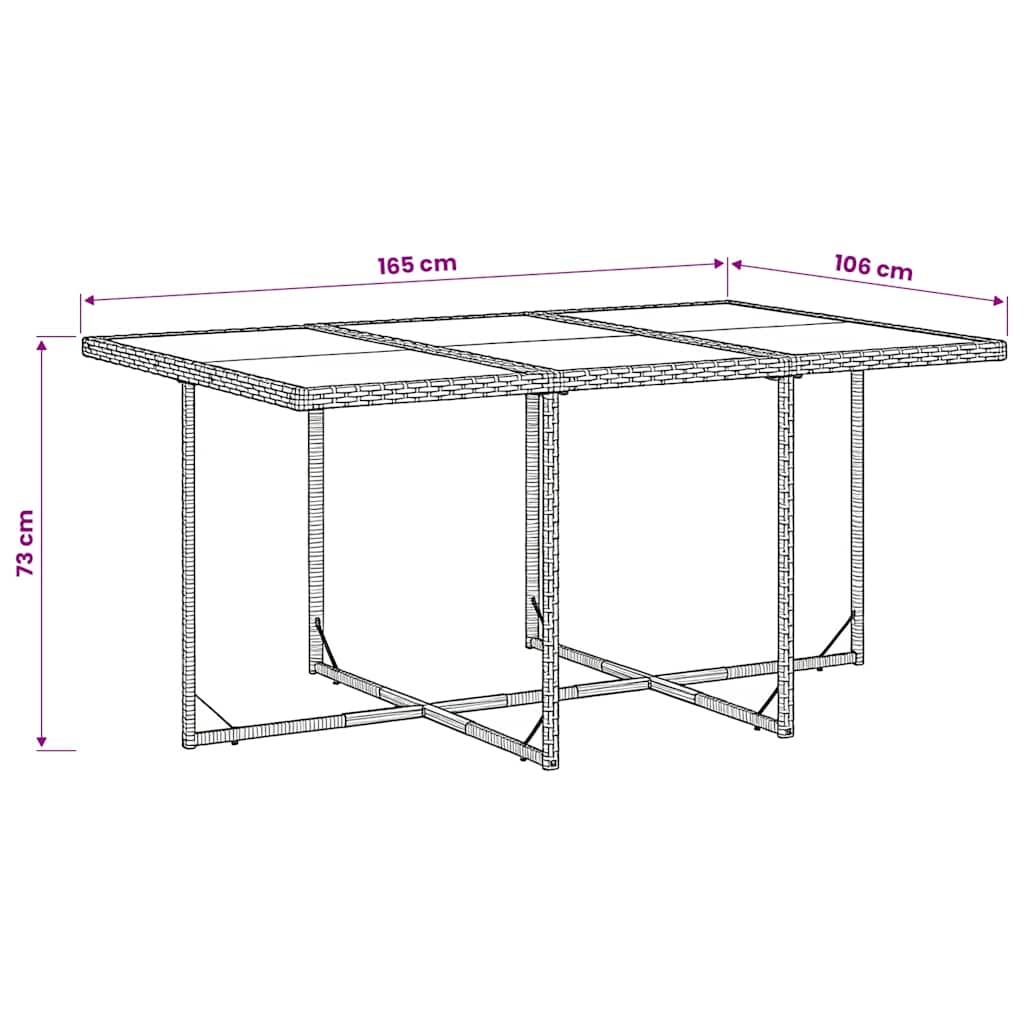 7-delige Tuinset met kussens poly rattan zwart – afbeelding 6
