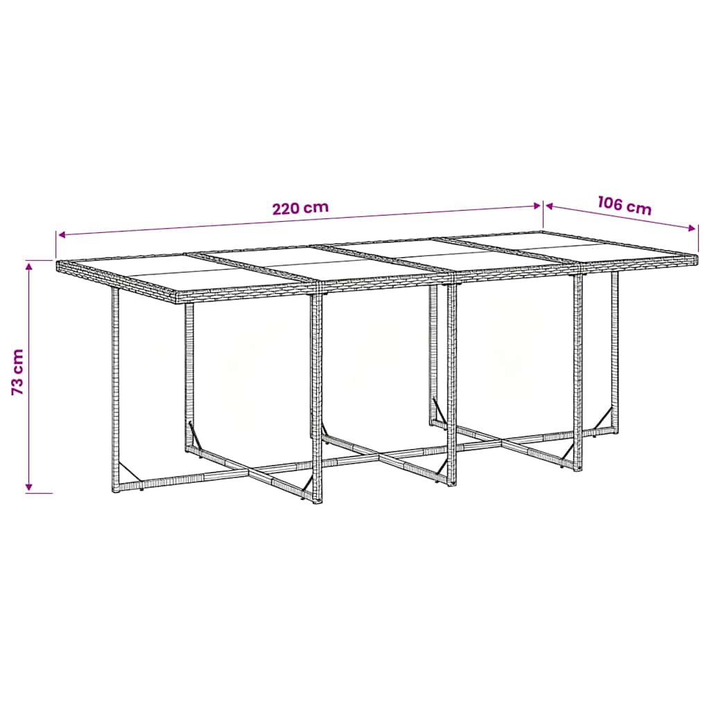 9-delige Tuinset poly rattan zwart – afbeelding 6