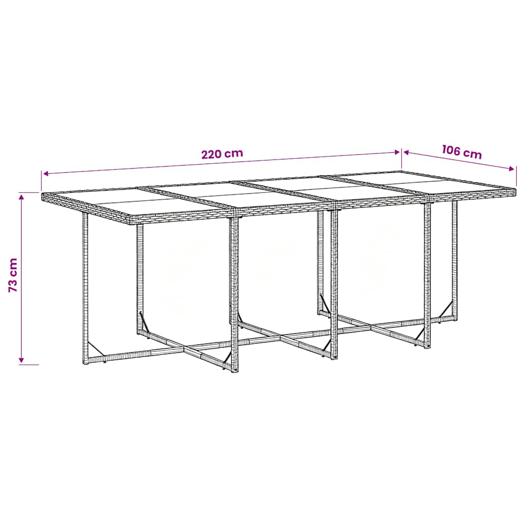 9-delige Tuinset poly rattan zwart – afbeelding 6