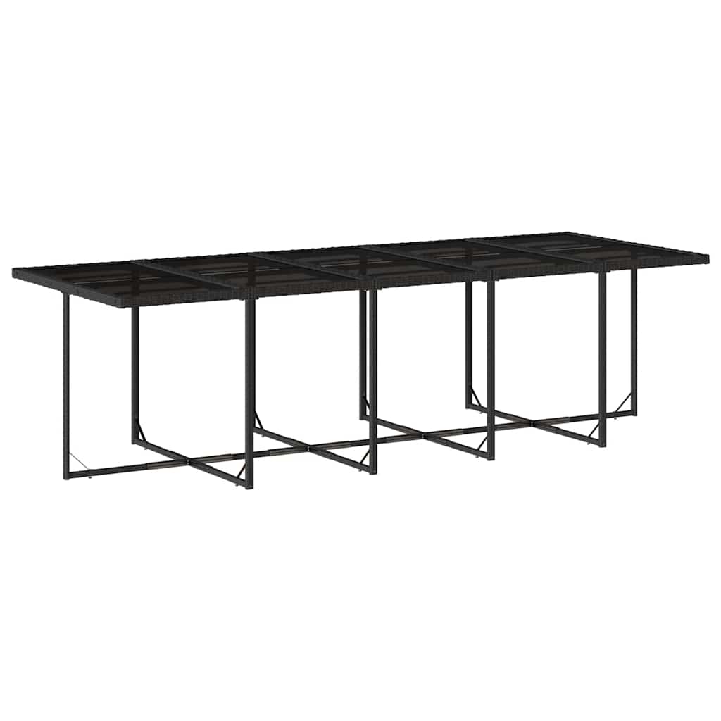 11-delige Tuinset met kussens poly rattan zwart – afbeelding 4