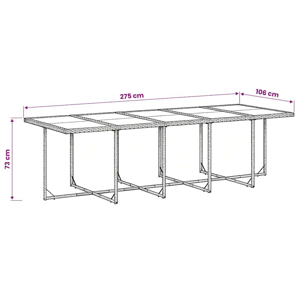 11-delige Tuinset met kussens poly rattan zwart – afbeelding 6