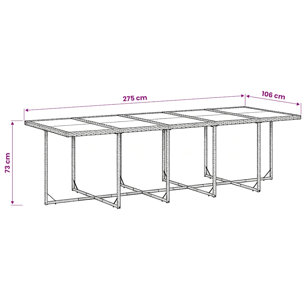 11-delige Tuinset met kussens poly rattan zwart – afbeelding 6