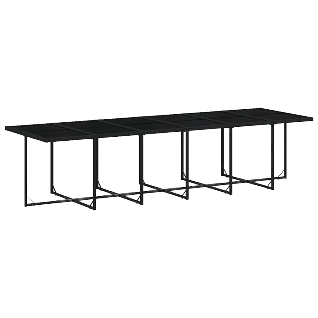 13-delige Tuinset met kussens poly rattan zwart – afbeelding 4