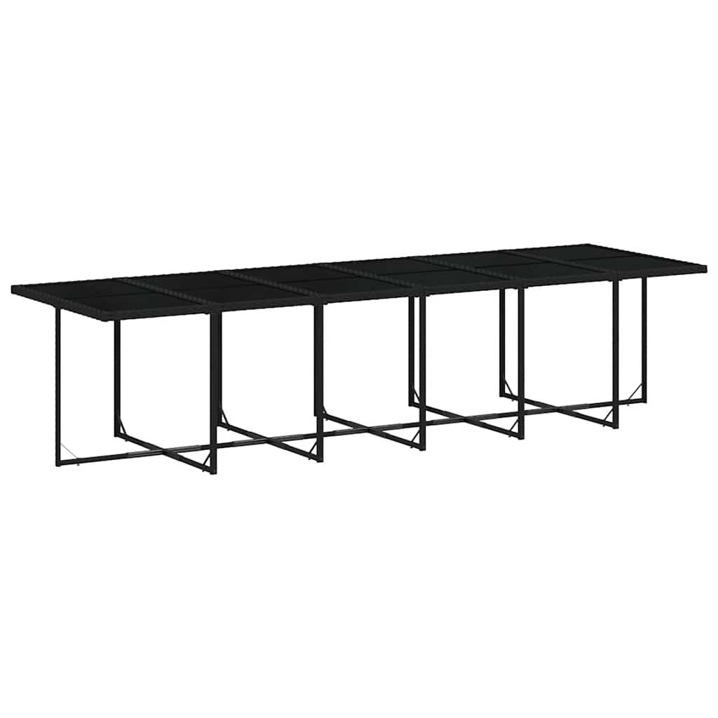 17-delige Tuinset met kussens poly rattan zwart – afbeelding 4