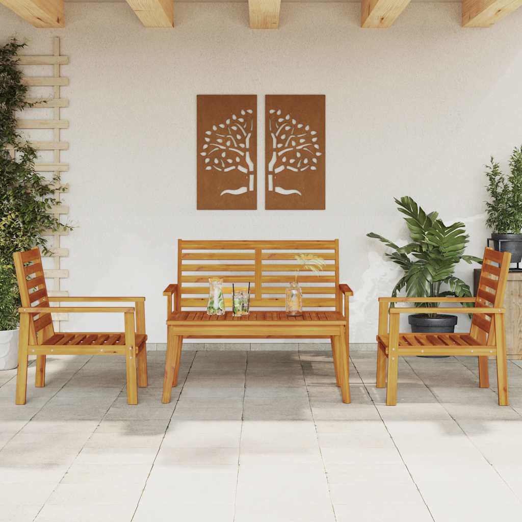 4-delige Loungeset massief acaciahout – afbeelding 1