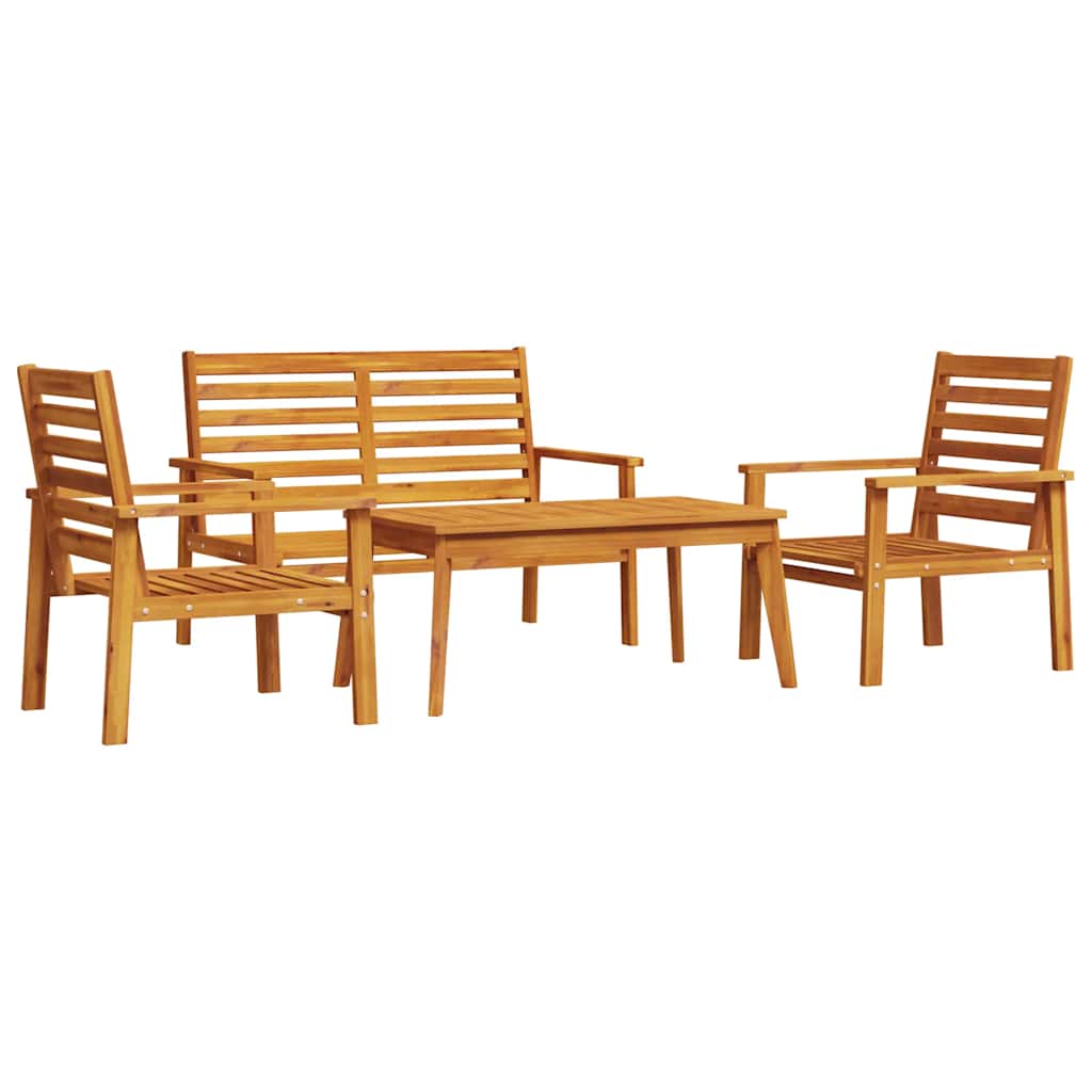 4-delige Loungeset massief acaciahout – afbeelding 2