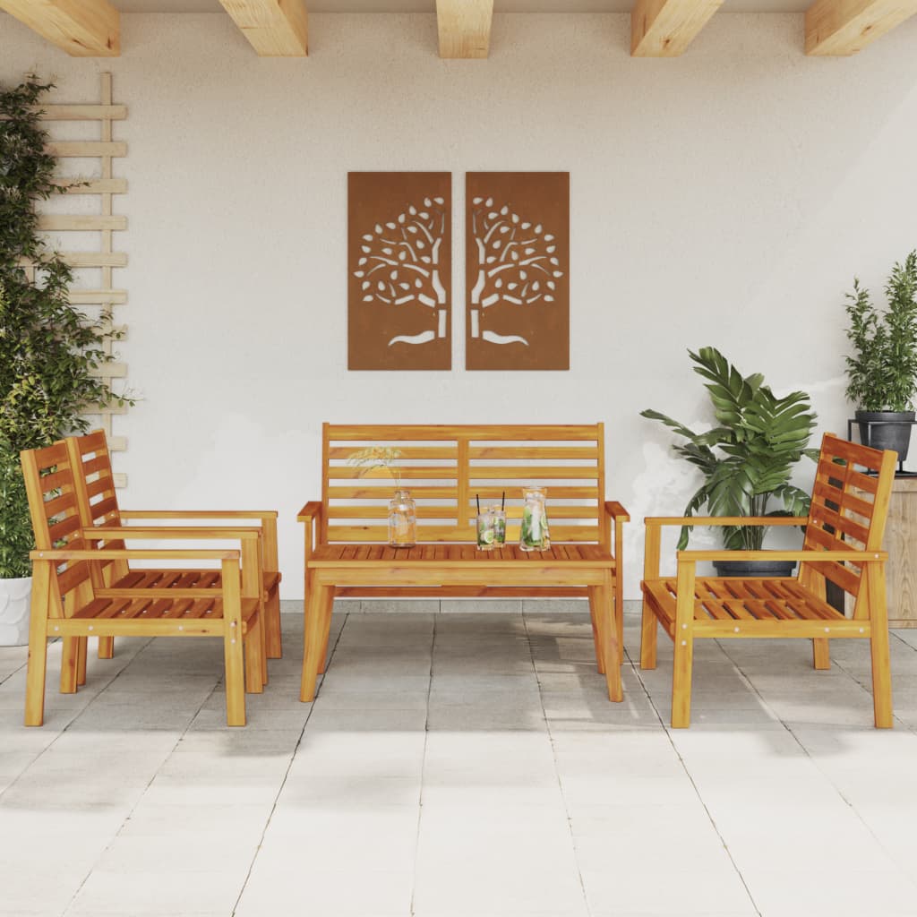5-delige Loungeset massief acaciahout – afbeelding 1