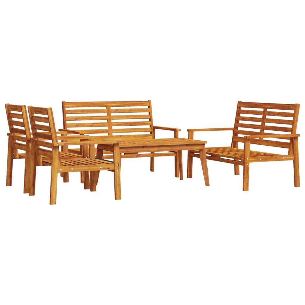 5-delige Loungeset massief acaciahout – afbeelding 2