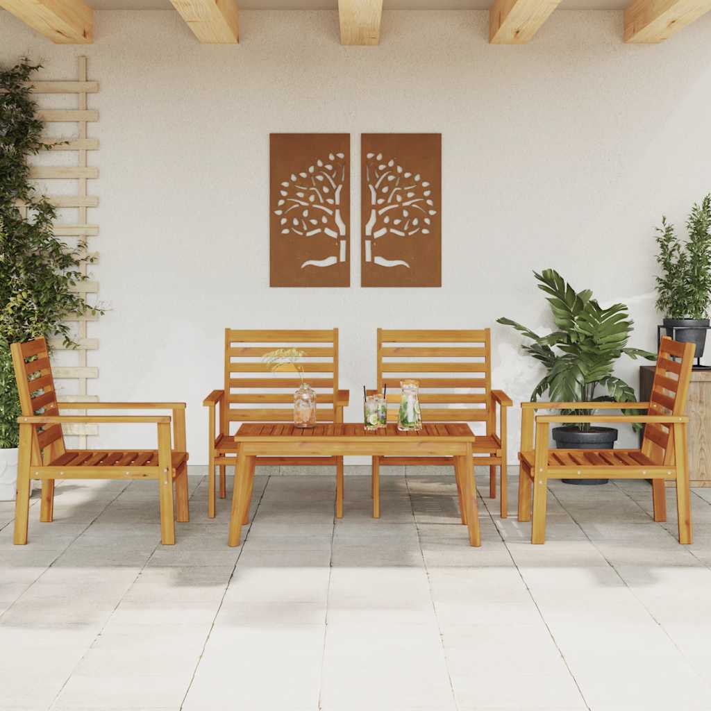 5-delige Loungeset massief acaciahout – afbeelding 1