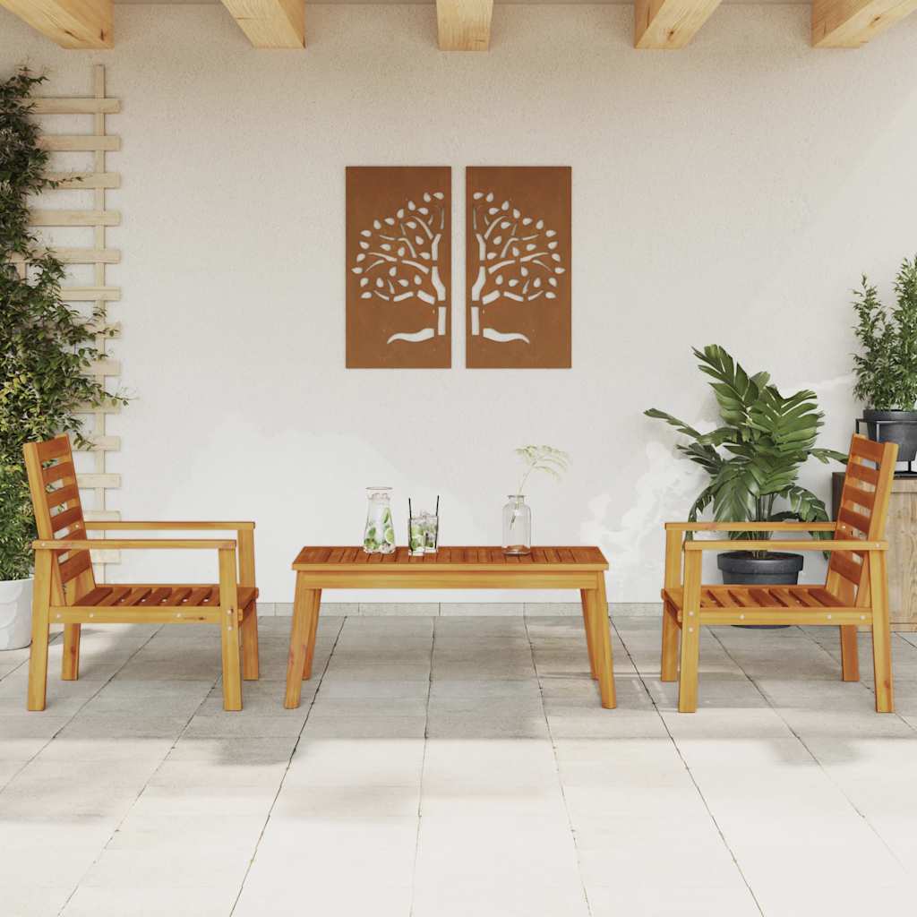 3-delige Loungeset massief acaciahout – afbeelding 1