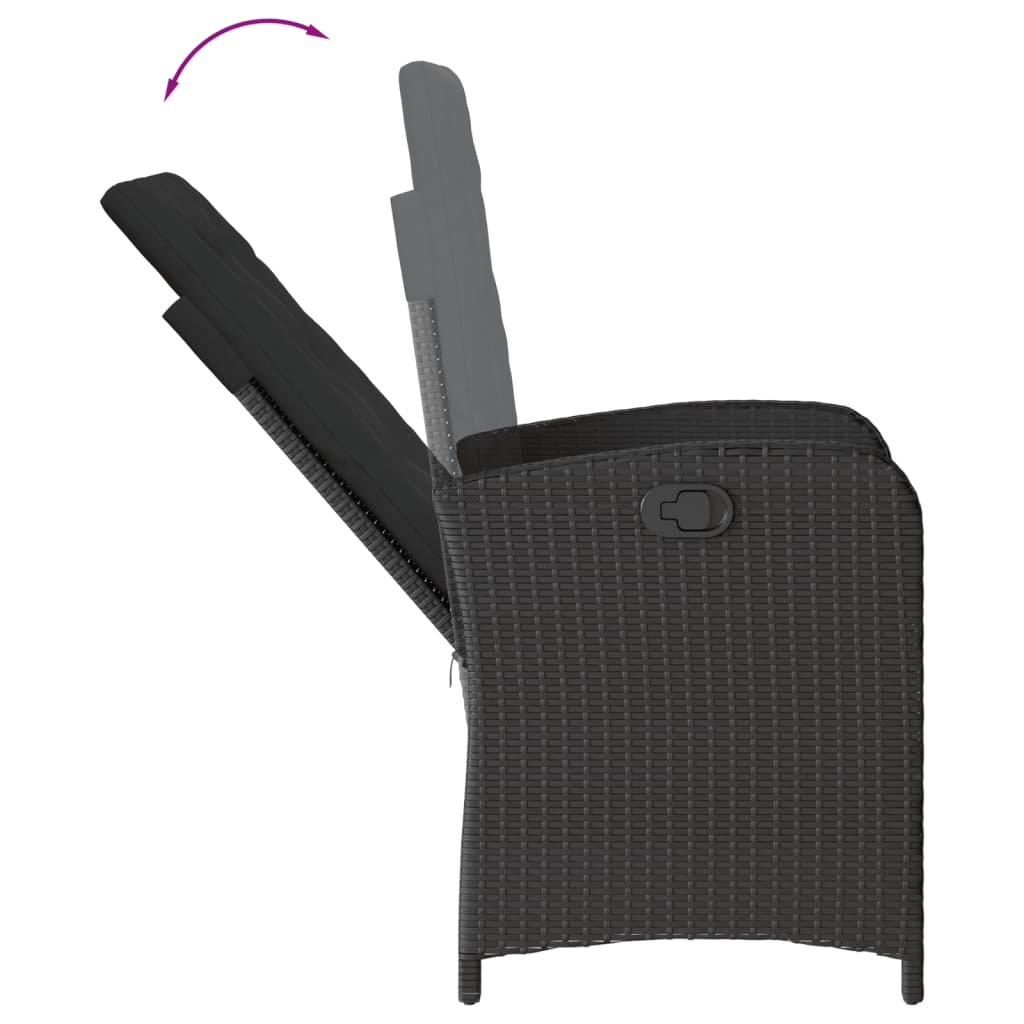 9-delige Tuinset poly rattan zwart – afbeelding 5