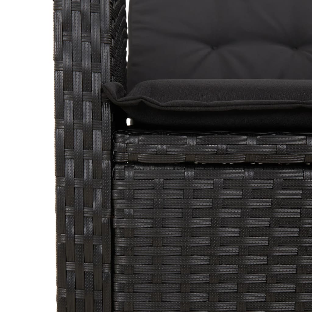 9-delige Tuinset poly rattan zwart – afbeelding 7