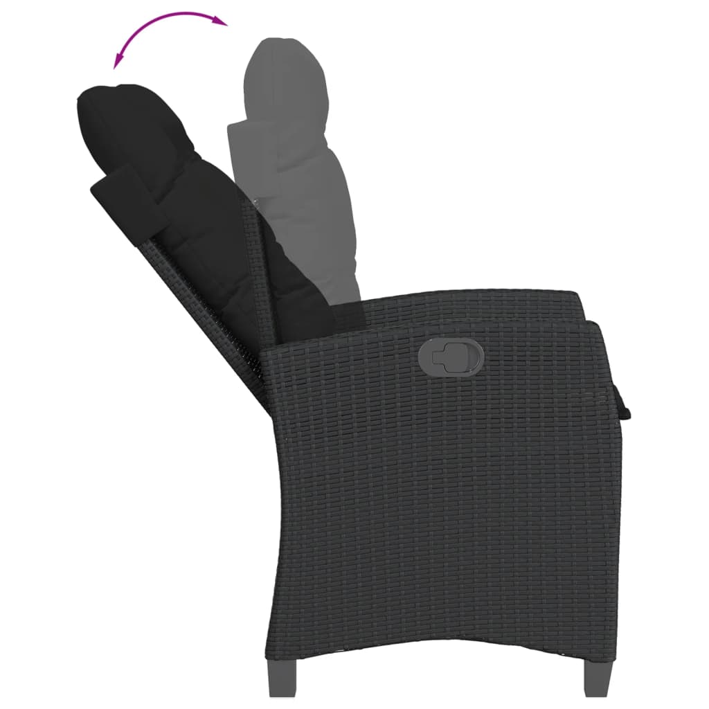 9-delige Tuinset poly rattan zwart – afbeelding 6
