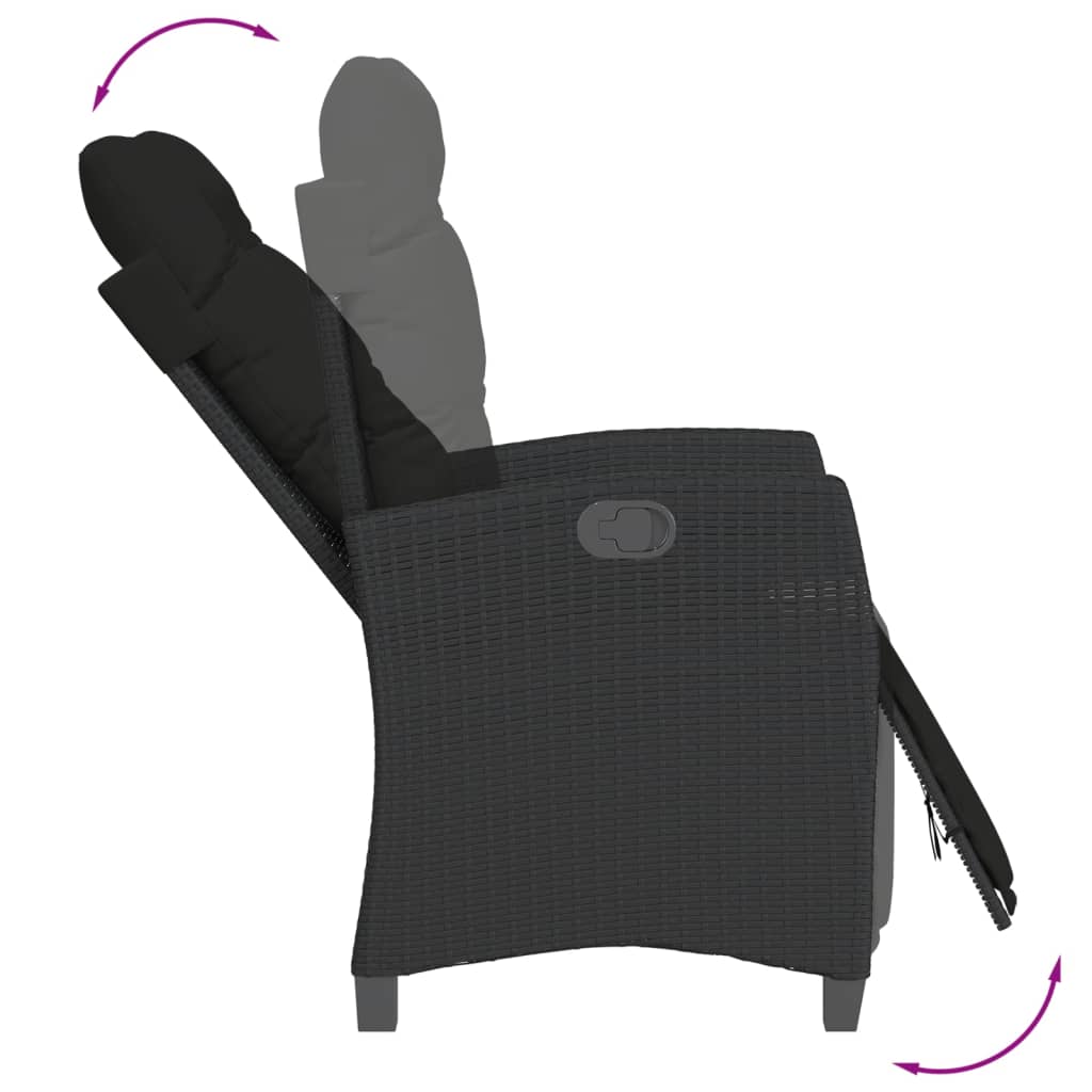 9-delige Tuinset poly rattan zwart – afbeelding 7