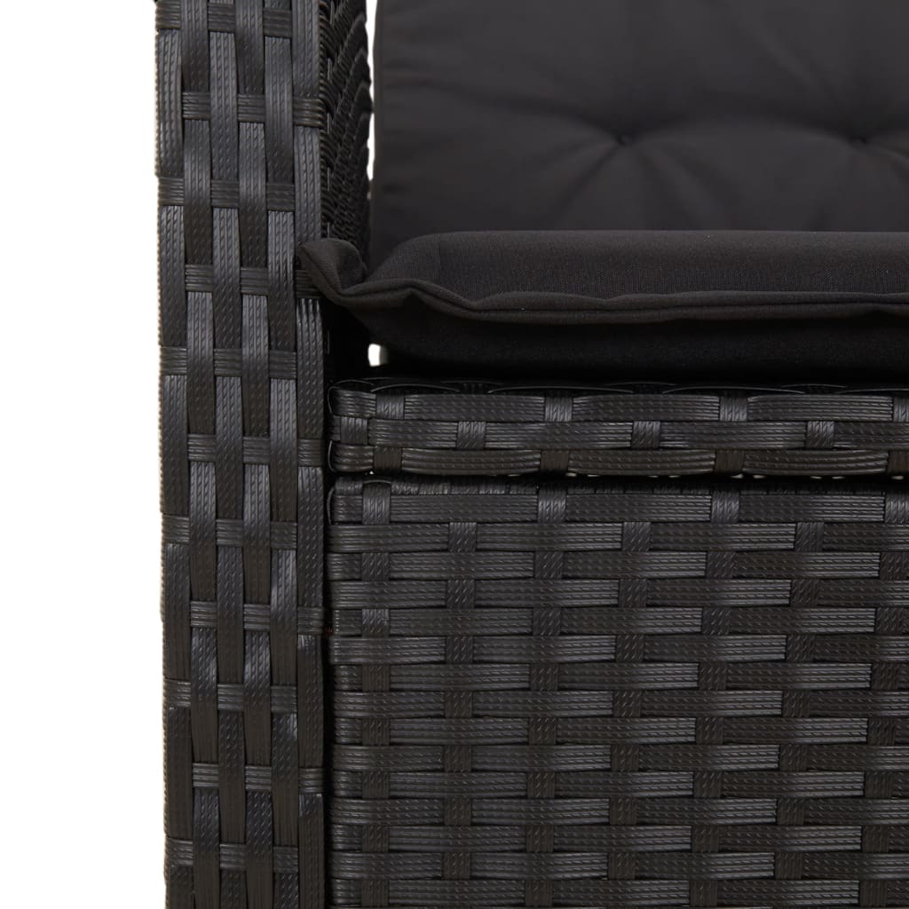 9-delige Tuinset poly rattan zwart – afbeelding 8