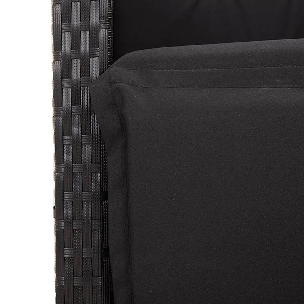 9-delige Tuinset poly rattan zwart – afbeelding 9
