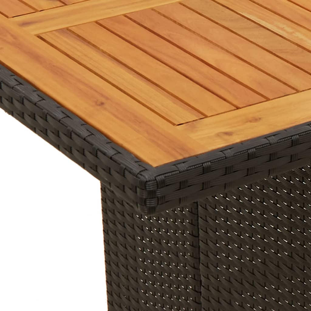 7-delige Tuinset met kussens poly rattan zwart – afbeelding 8