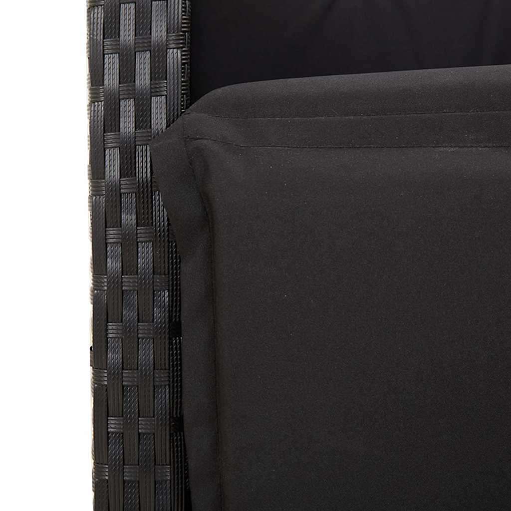 9-delige Tuinset poly rattan zwart – afbeelding 6