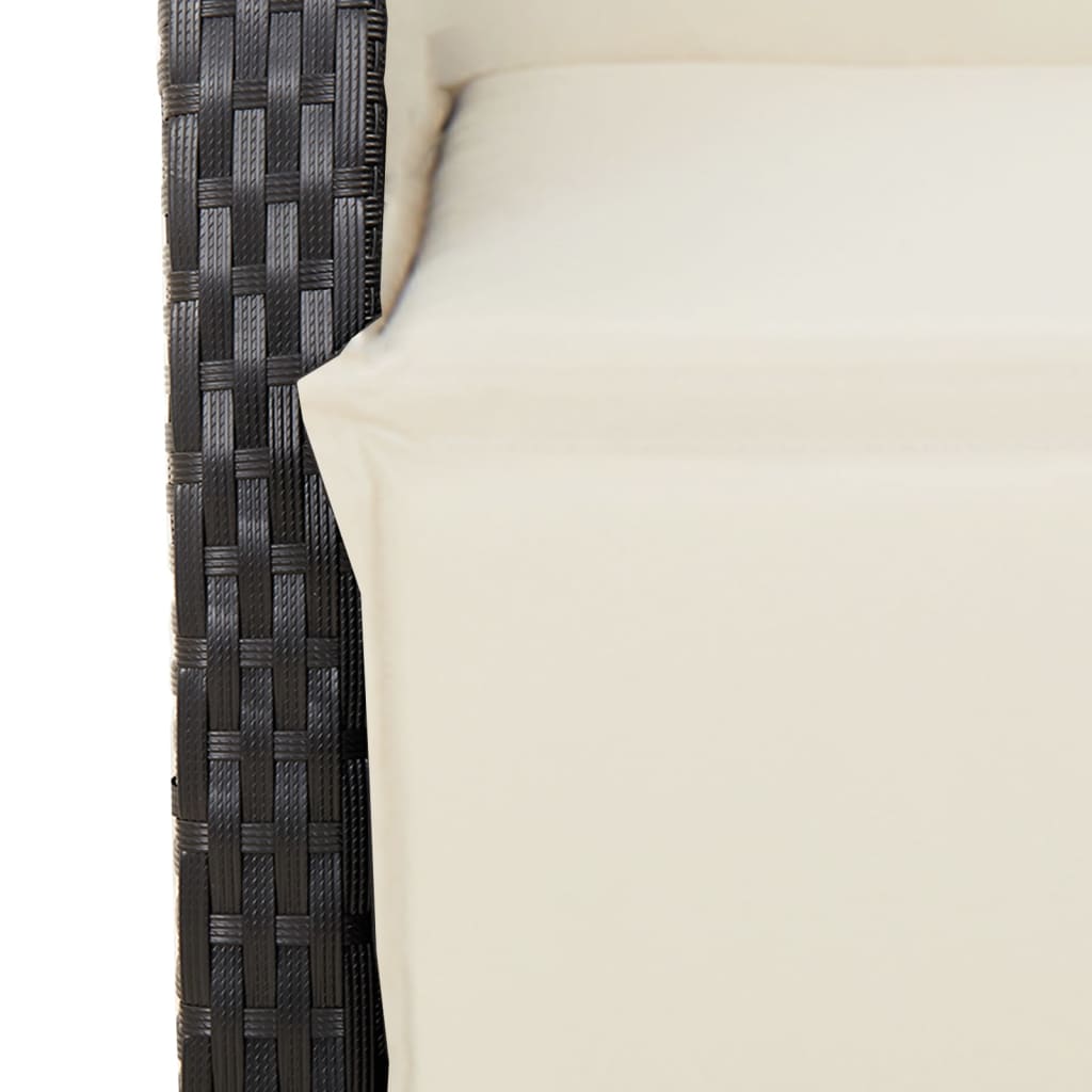 3-delige Tuinset met kussens poly rattan zwart – afbeelding 6