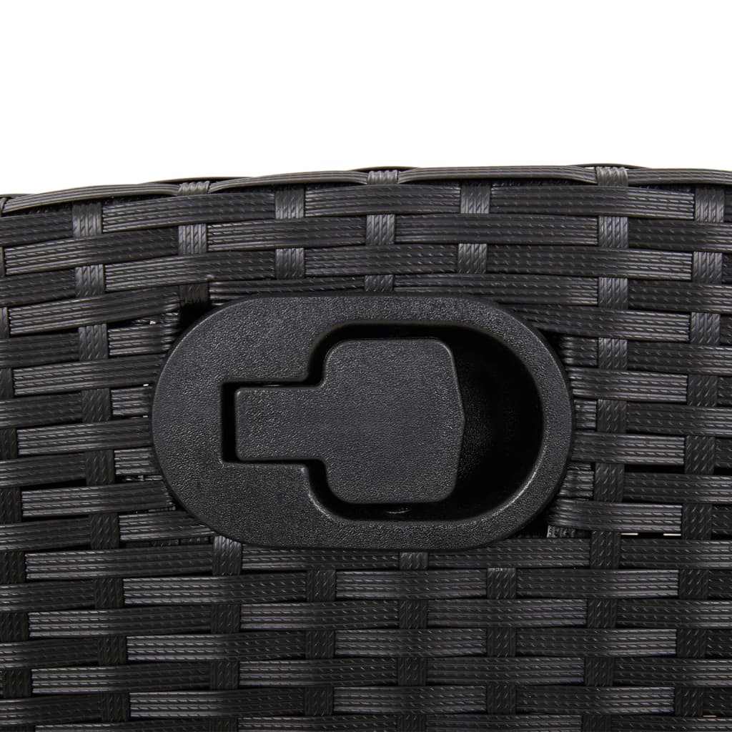 3-delige Tuinset met kussens poly rattan zwart – afbeelding 7
