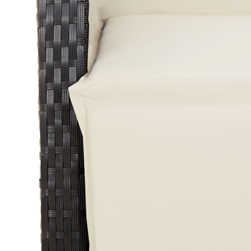 5-delige Tuinset met kussens poly rattan zwart – afbeelding 6