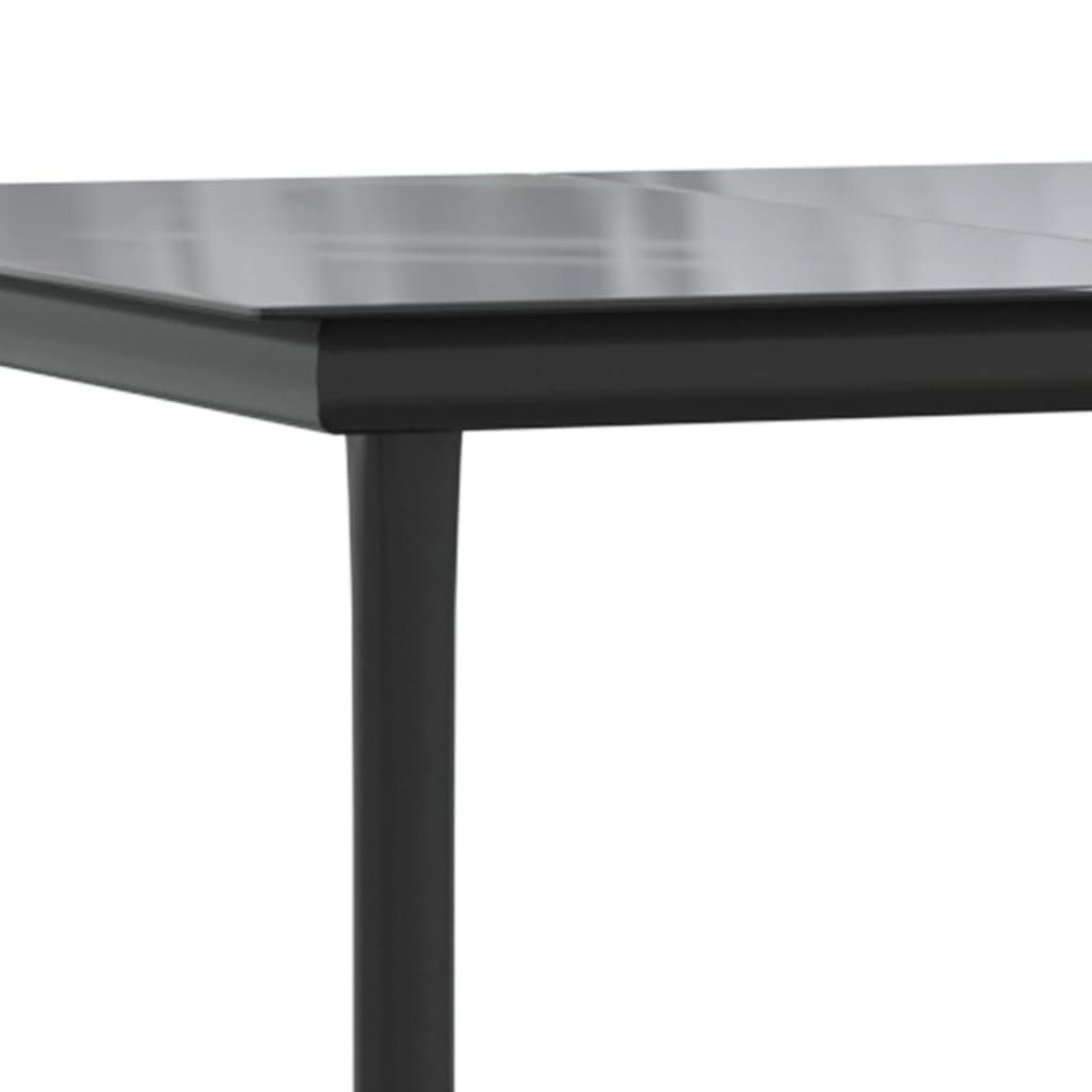 5-delige Tuinset met kussens poly rattan zwart – afbeelding 8