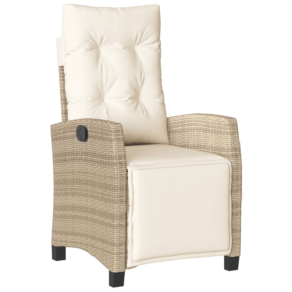 3-delige Tuinset met kussens poly rattan beige – afbeelding 3