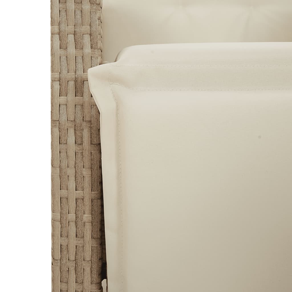 3-delige Tuinset met kussens poly rattan beige – afbeelding 6