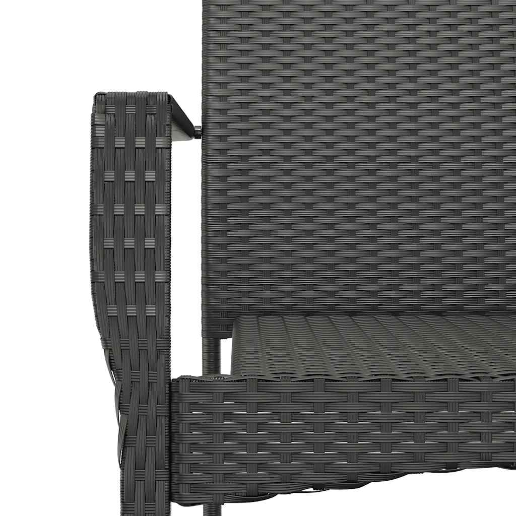 7-delige Tuinset met kussens poly rattan zwart – afbeelding 5