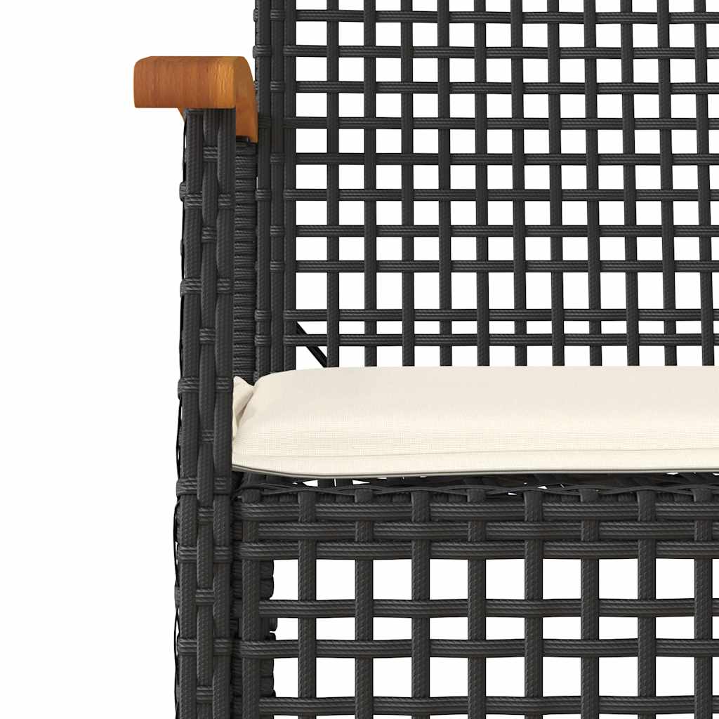 5-delige Tuinset met kussens poly rattan zwart – afbeelding 5