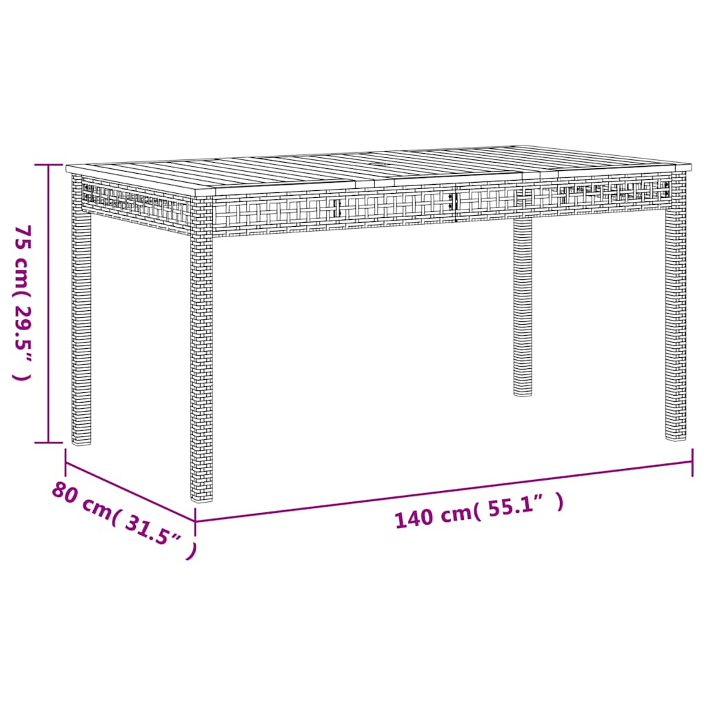 7-delige Tuinset met kussens poly rattan zwart – afbeelding 6
