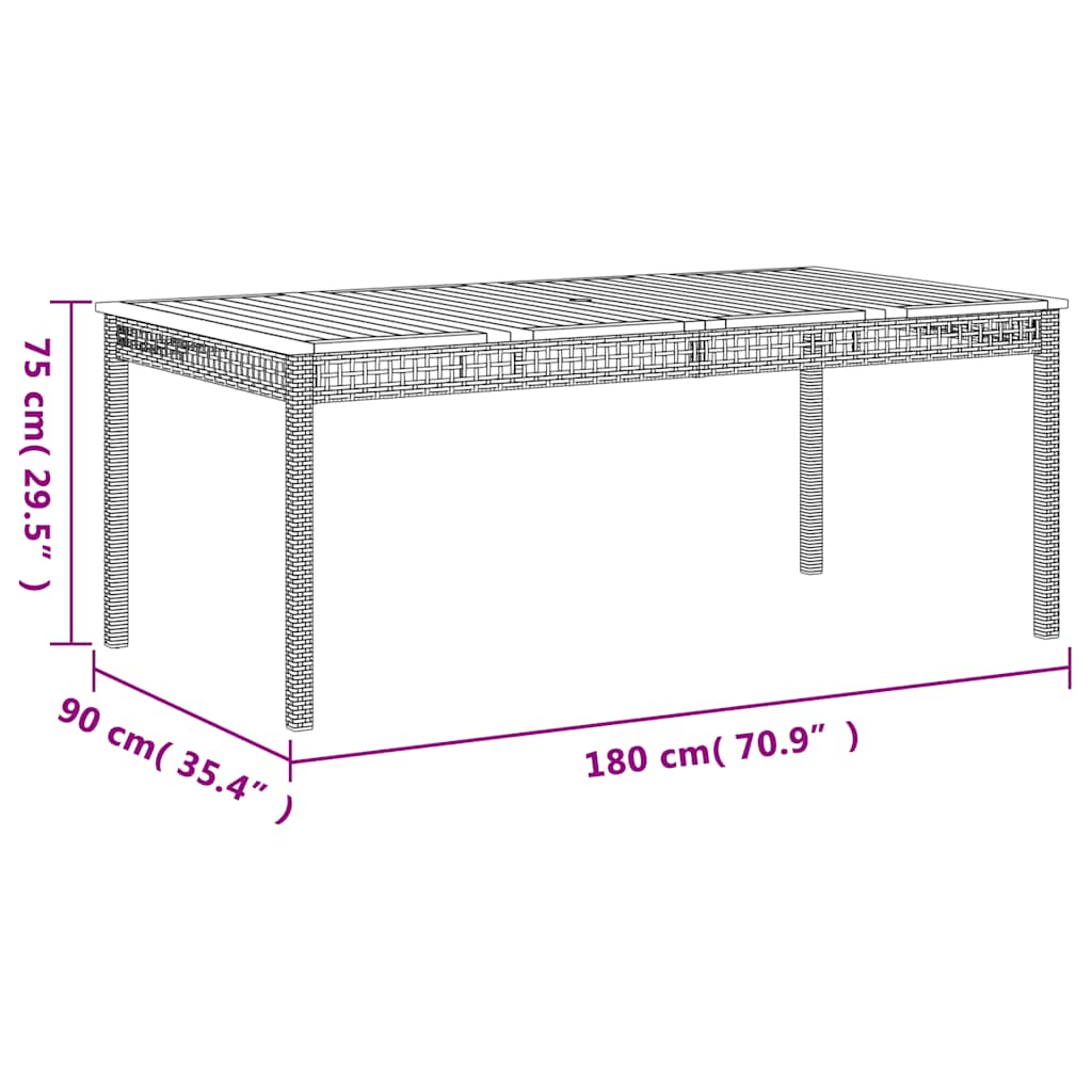 7-delige Tuinset met kussens poly rattan zwart – afbeelding 7