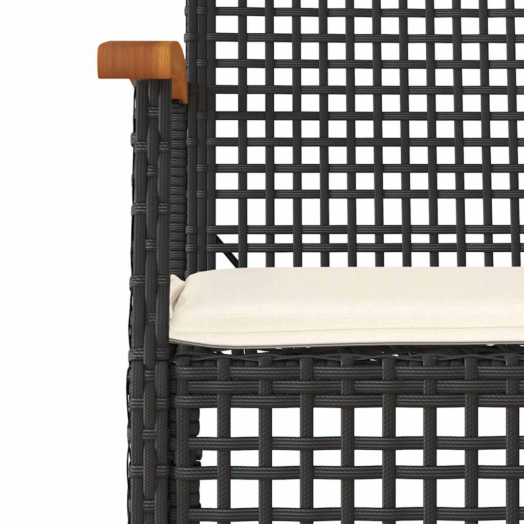 9-delige Tuinset poly rattan zwart – afbeelding 4