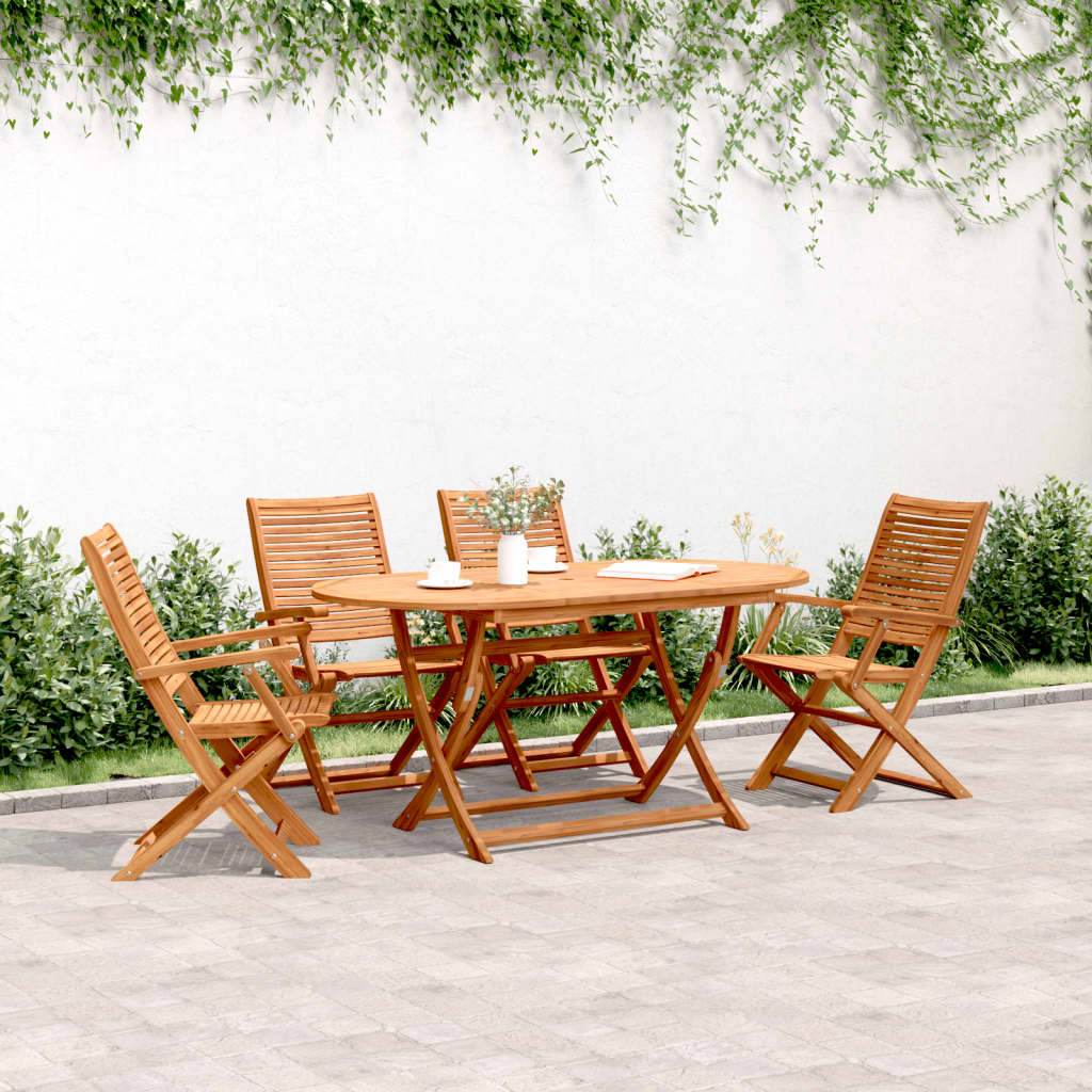 Tuinstoelen 4 st inklapbaar 57x66x95 cm massief acaciahout – afbeelding 1