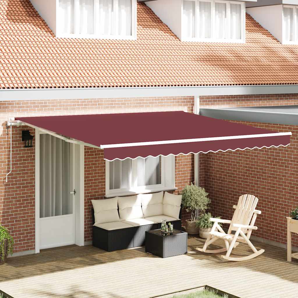 Luifel automatisch uittrekbaar 400x300 cm bordeauxrood