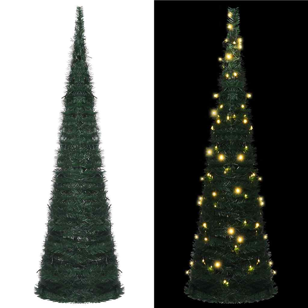Kunstkerstboom met verlichting pop-up 210 cm groen